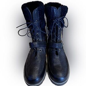 Stuart Weitzman Never Worn Black Faux Fur Boots size 9.5